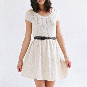 Beige Sweater Mini Dress